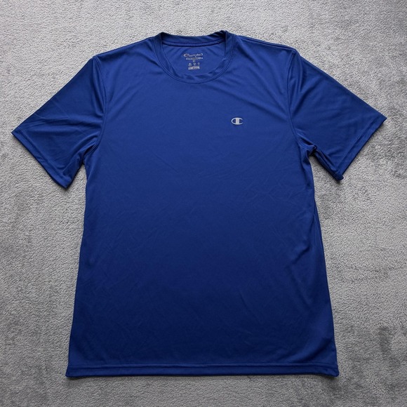 Champion Performance Shirt Mens Medium Blue Athletic Crewneck Short Sleeve Tee - Picture 1 of 6